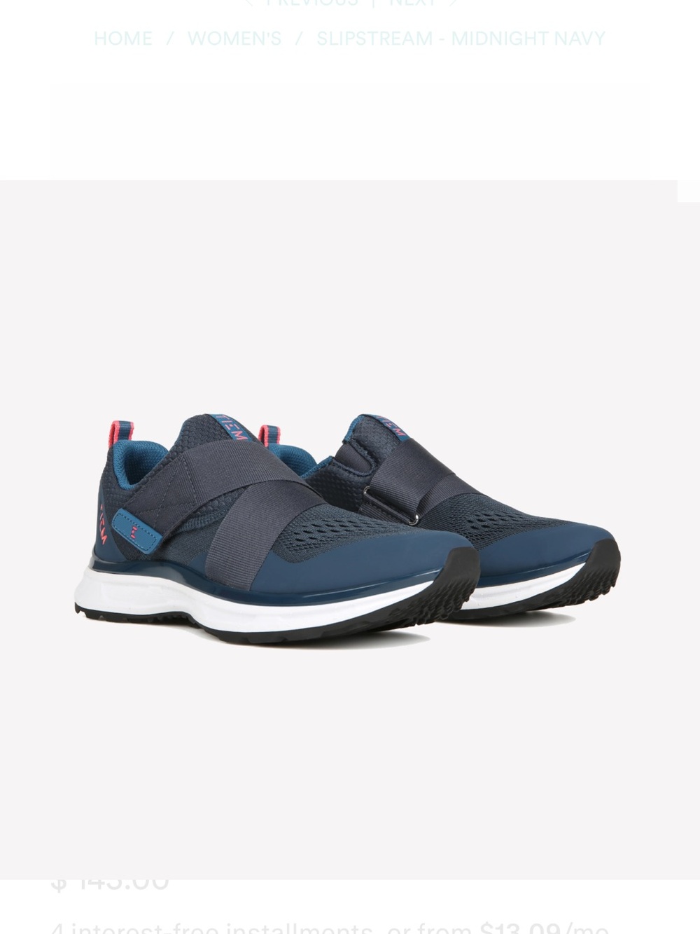 Women’s Tiem Athletic shoes/cycling shows in Navy with Elastic Crossover Straps